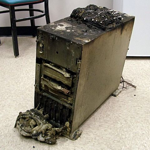 Verbrannter Computer